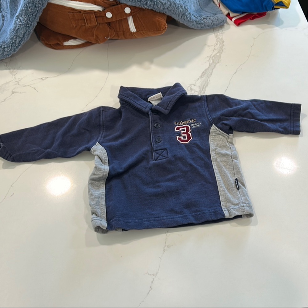 Carter's Navy and Gray Kids Polo Shirt